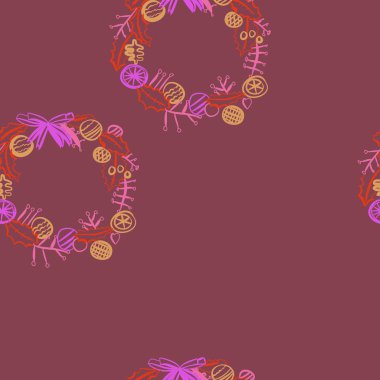 Soyut basit çelenk Dikişsiz desen