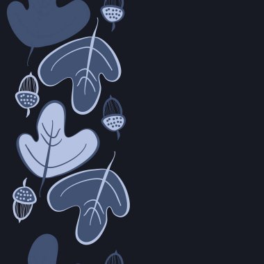 Soyut basit yaprakların kusursuz deseni. Vektör çizimi