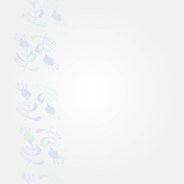 Dikey dikişsiz desen, karalamalar, dalları, yaprakları, stamens, kopya alanı, çiçek tema. Vektör çizimi