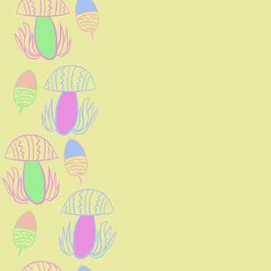 Renkli mantarlar ile dikişsiz soyut desen