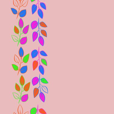 çiçek süs vektör illüstrasyon, yaprakları ile dalları