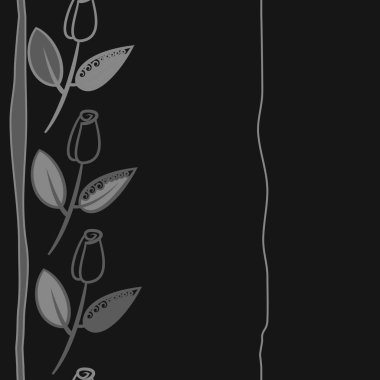 Çiçek motifi, karalamalar, stamens, yapraklar, laleler Dikişsiz desen.