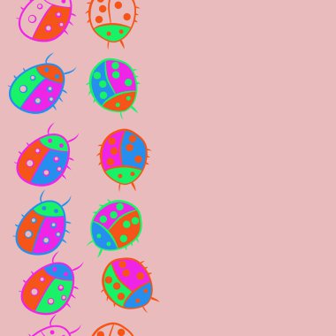 uğur böcekleri karikatür vektör illüstrasyon