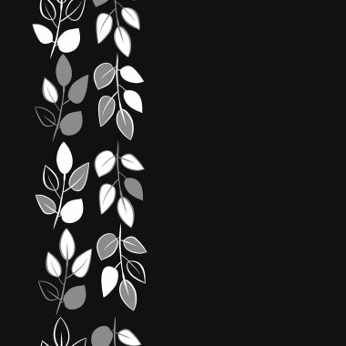 çiçek süs vektör illüstrasyon, yaprakları ile dalları, kopya alanı