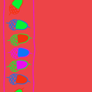 Renkli meşe palamudu ile dikişsiz soyut desen