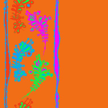 Basit çiçek elementleri ile dikişsiz desen