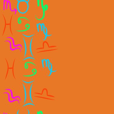 Zodiac Signs Dikişsiz desen. Vektör Illustration