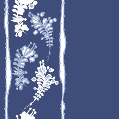 Basit çiçek elementleri ile dikişsiz desen