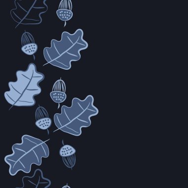 Meşe palamudu, meşe yaprakları dikişsiz desen, çizgili.