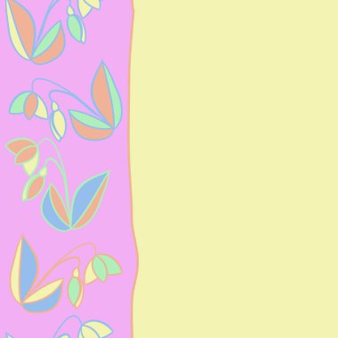 çizgi sanat çiçekleri ile dikişsiz etnik desen