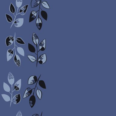 çizgi sanat yaprakları ile kesintisiz etnik desen