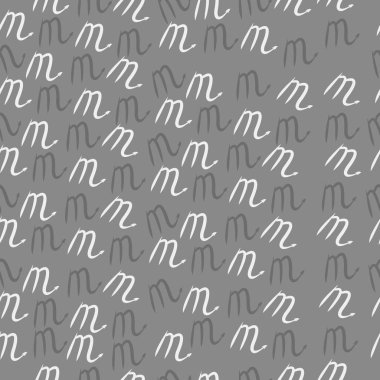 oklu kaligrafik m harflerinvektör illüstrasyonu, tam kare 