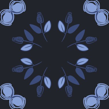 gül vektör illüstrasyon ile daire dikişsiz desen 