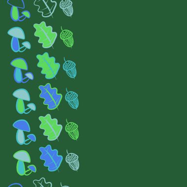 meşe palamutları, yaprakları ve meyveleri ile Seamless Modeli