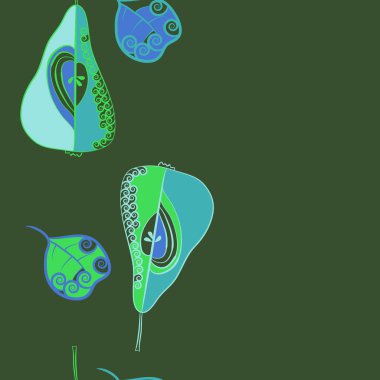 Soyut renkli çiçek seamless modeli