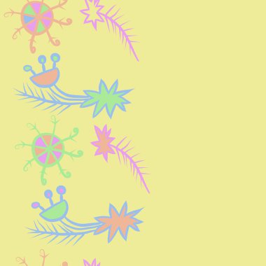 Soyut basit dalların ve bitkilerin kusursuz deseni