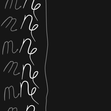 oklarla m ve n harflerinin soyut vektör illüstrasyonu, kopya alanı