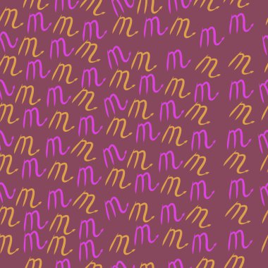 oklu kaligrafik m harflerinvektör illüstrasyonu, tam kare 