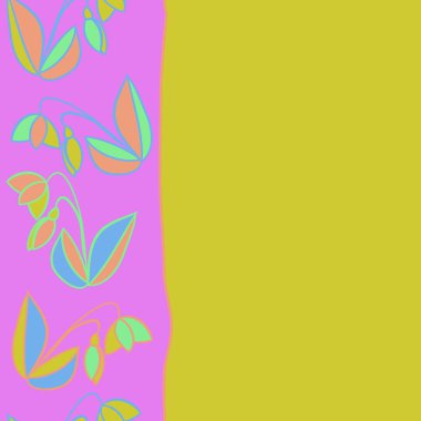 çizgi sanat çiçekleri ile dikişsiz etnik desen