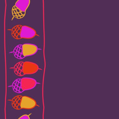 Renkli meşe palamudu ile dikişsiz soyut desen