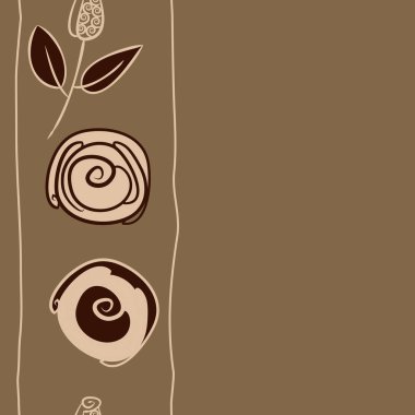 Soyut basit güllerin kusursuz deseni. Vektör çizimi