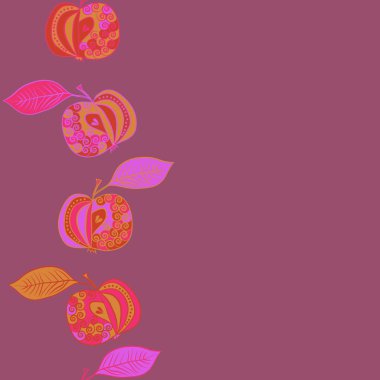 elma ve kopya alanı ile sorunsuz desen, vektör illüstrasyon 