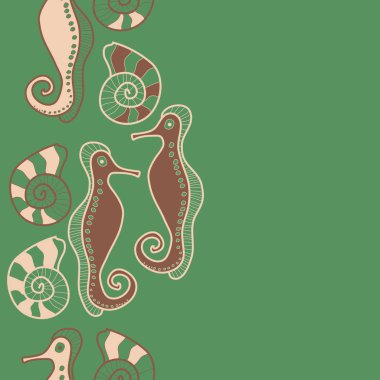 Soyut basit deniz atlarının dikişsiz deseni