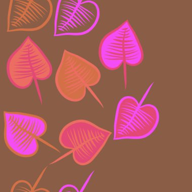 Yaprakları ile dikişsiz soyut desen, modern arka plan