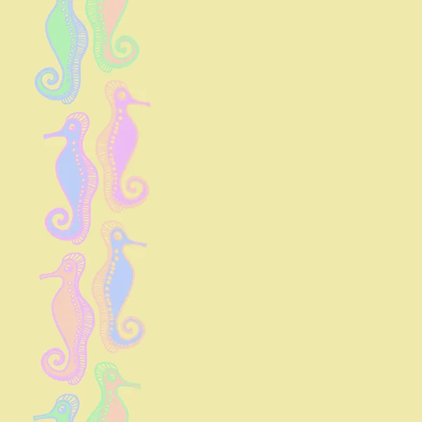 Vektor Illustration Seahorses Kopiera Utrymme — Stock vektor