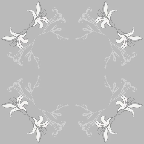 抽象的な花のフレームのシームレスなパターン — ストックベクタ
