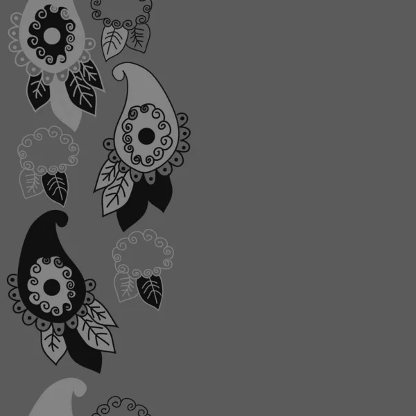 Vector Gris Ilustración Ornamento Floral Paisley Patrón Paisley — Archivo Imágenes Vectoriales