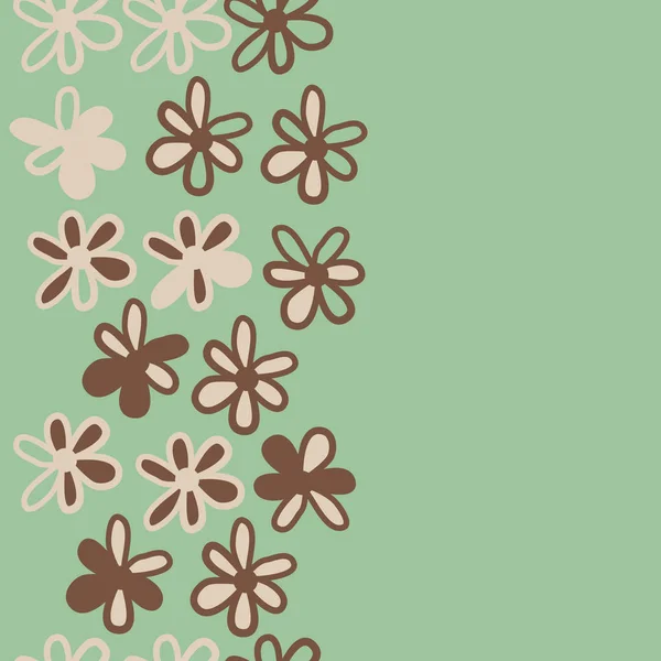 様式化された花 枝のシームレスな垂直パターン ベクトルイラストレーション — ストックベクタ