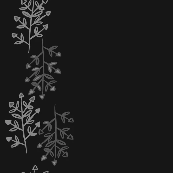 葉を持つ抽象的な単純な枝のシームレスなパターン — ストックベクタ