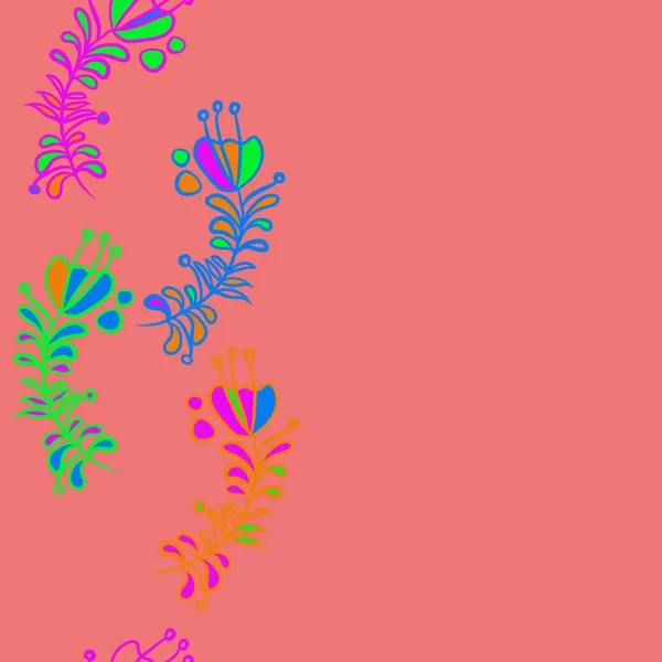 Naadloos Patroon Van Abstracte Eenvoudige Bloemen — Stockvector