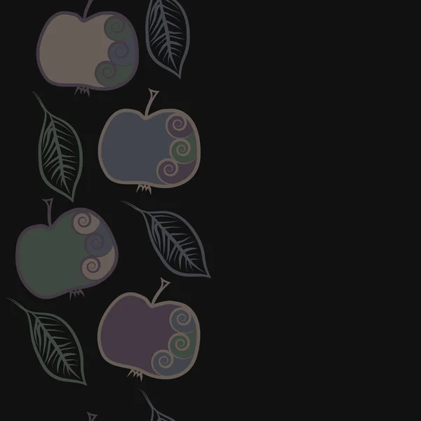 Illustration Vectorielle Des Feuilles Flore Des Pommes Espace Copie — Image vectorielle