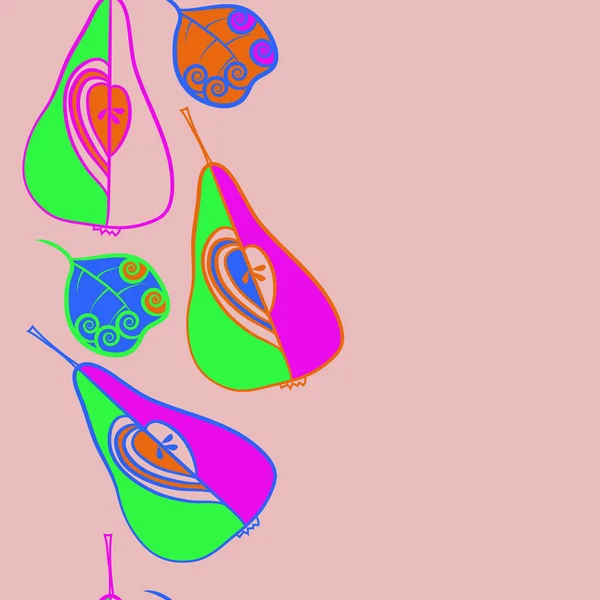 シームレスな梨のパターン ベクトル図 — ストックベクタ