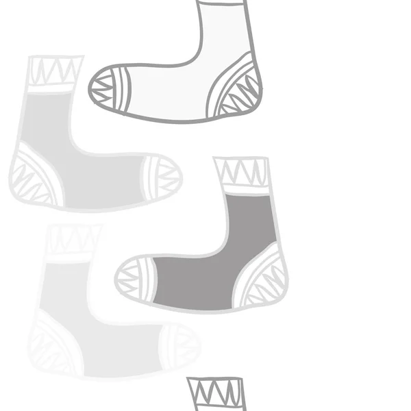 Seamless Vertical Pattern Socks Doodles Copy Space Vector Illustration — Stock Vector