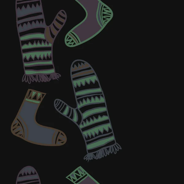 Κάθετη Ομαλή Μοτίβο Των Γάντια Κρόσσια Κάλτσες Μουτζούρες Αντίγραφο Χώρου — Διανυσματικό Αρχείο