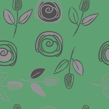 Soyut renkli çiçekler ve böcekler Dikişsiz desen