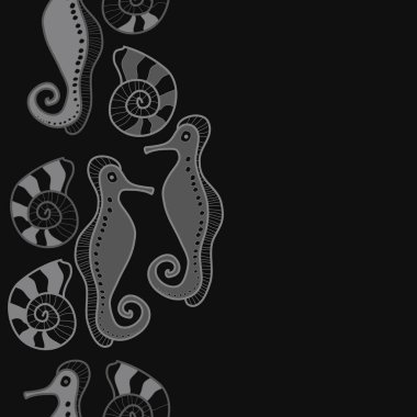 Soyut basit deniz atlarının dikişsiz deseni