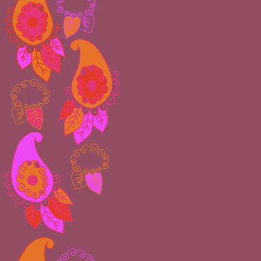 çiçek süsü pembe vektör illüstrasyon, Paisley, paisley desen