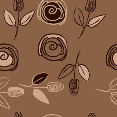 Soyut renkli çiçekler ve böcekler Dikişsiz desen