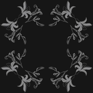 Soyut çiçekler çerçevesi Dikişsiz deseni