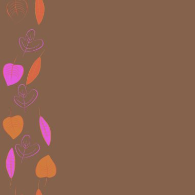 Dikey çiçek motifi, karalamalar, yapraklar, kopyalama alanı dikişsiz desen. Sonbahar teması