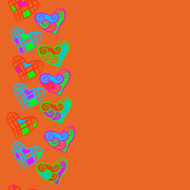 Soyut kalpler elemanları ile Fon, modern desen Valentine tasarım