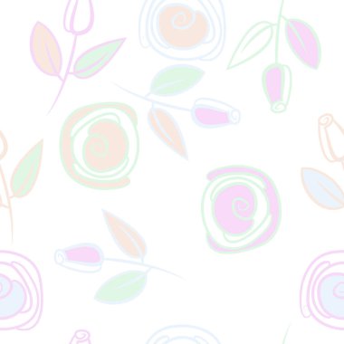 Soyut basit güllerin kusursuz deseni