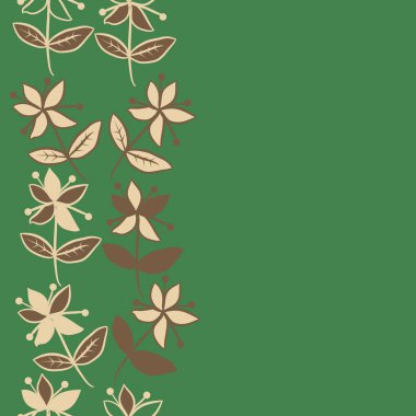 Yaprakları ile dikişsiz soyut çiçek deseni