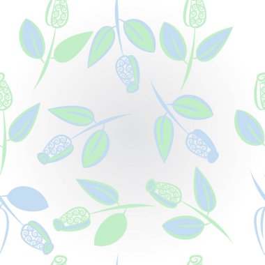 Yapraklarla soyut basit dalların kusursuz deseni