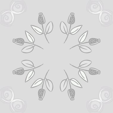 gül vektör illüstrasyon ile daire dikişsiz desen 