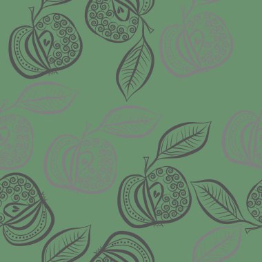 Meyvelerle dikişsiz soyut desen